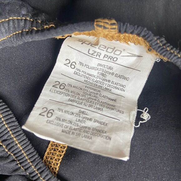 Speedo Black and Gold LZR Racer PRO Record Breaker Swimsuit Kneeskin Size 26 - Picture 5 of 6